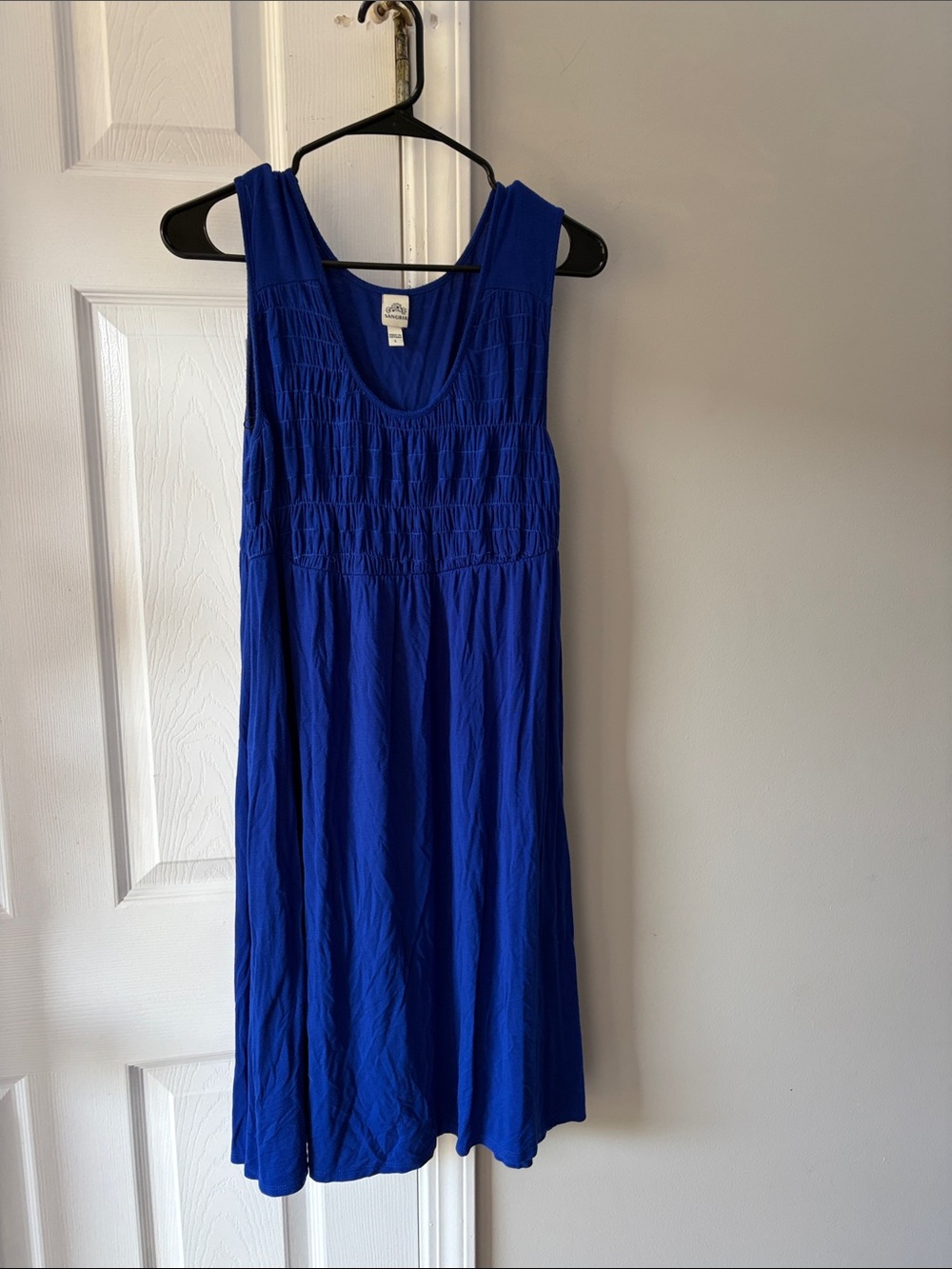 Signature by Sangria Royal Blue Sleeveless Smocked Bodice Dress
